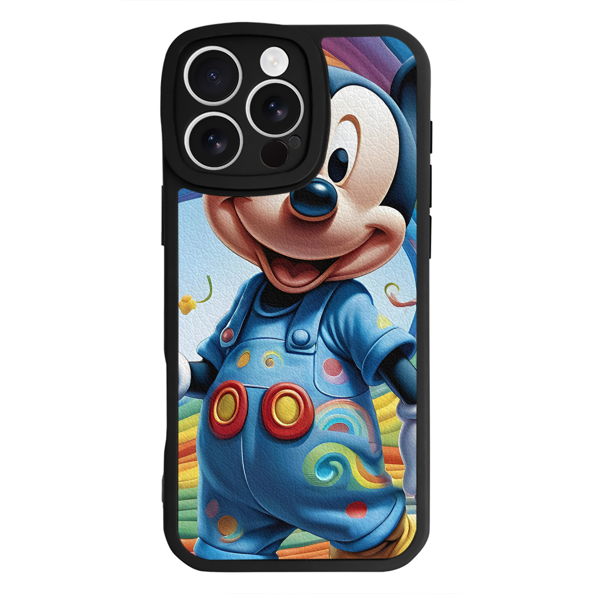 （画像用） ミッキーマウス Mickey Mouse 【iPhone 16シリーズ対応】シリコンスマホケース（レザー調） 材質：シリコン